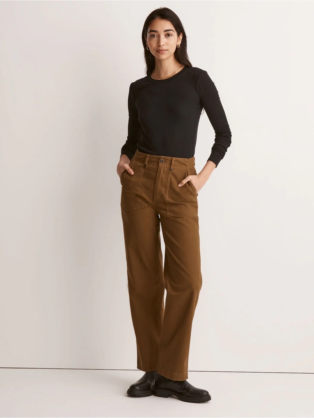 Madewell The Perfect Vintage Wide Leg Utility Pant Women’s 25T Golden Spinach